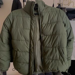 cotton on mother puffer jacket army olive green
